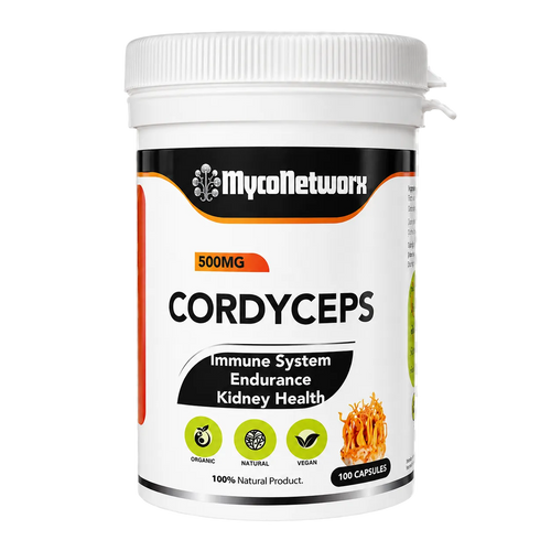 Cordyceps Mushroom Capsules 500mg – Energy, Endurance & Immune Support | 100 Vegan Capsules