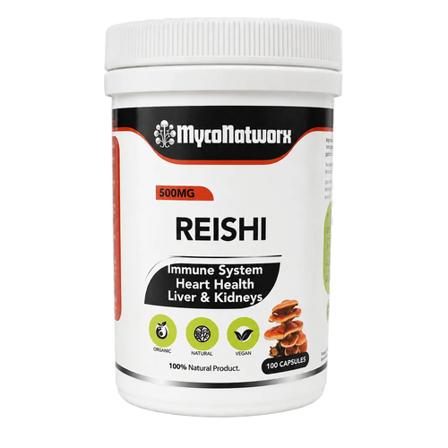 Reishi Mushroom Capsules 600mg – Immune, Stress & Wellness Support | 100 Vegan Capsules